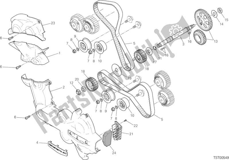 Toutes les pièces pour le Distribuzione du Ducati Multistrada 1200 Enduro Touring 2017